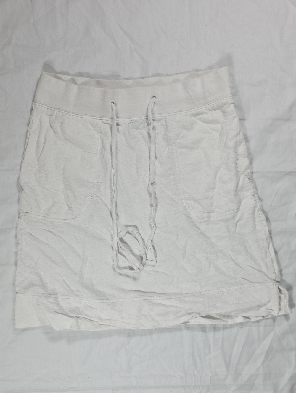 Lands' End White Drawstring Skirt